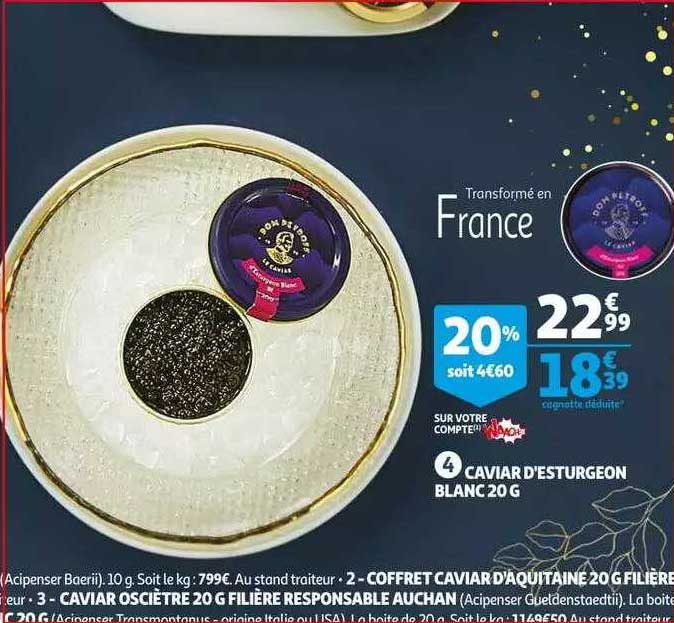 caviar d'esturgeon blanc 20g