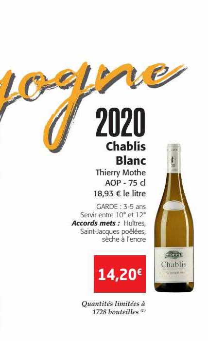 chablis blanc thierry moth 2020