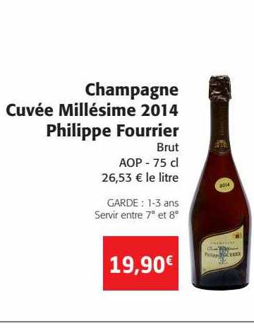champagne cuvée millésime 2014 philippe fourrier