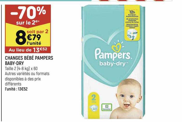 changes bébé pampers baby-dry