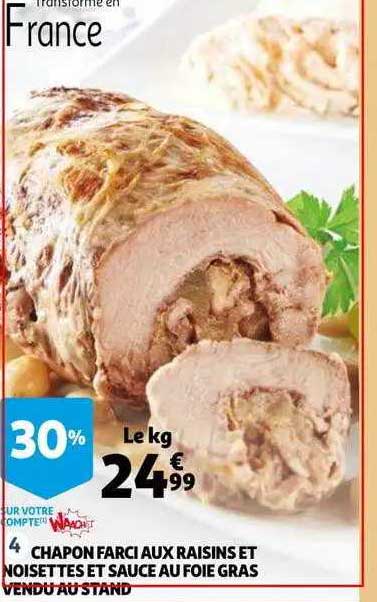 chapon farcie aux raisins et noisettes et sauce au foie gras