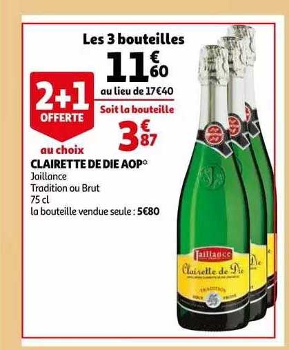 clairette de die aop jaillance tradition ou brut