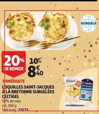 coquilles saint-jacques à la bretonne surgelées celtigel