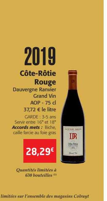 côte-rôtie rouge dauvergne ranvier grand vin 2019