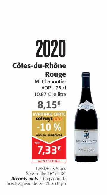 côtes-du-rhône rouge m. chapoutier aop