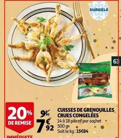 cuisses de grenouilles crues congelées