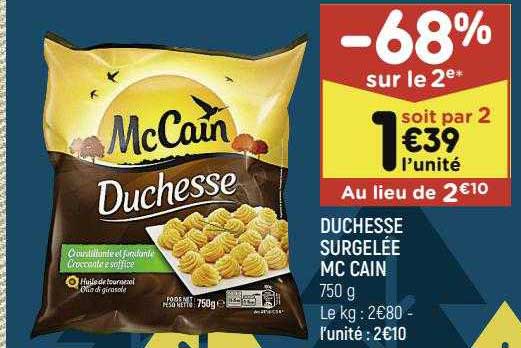 duchesse surgelée mc cain