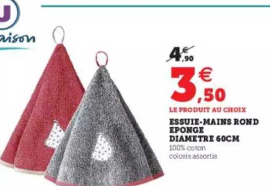 Essuie-mains Rond éponge Diamètre 60 Cm