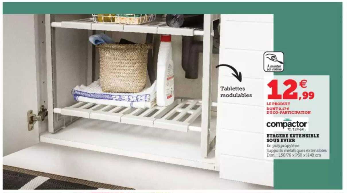 étagère extensible sous évier compactor