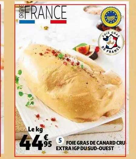 foie gras de canard cru extra igp du sud-ouest