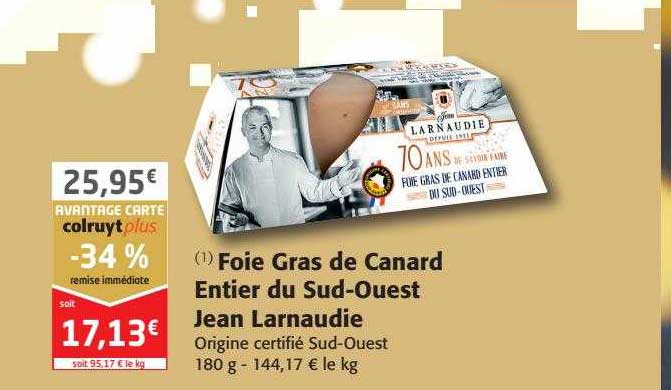 foie gras de canard entier du sud-ouest jean larnaudie