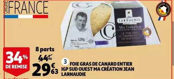 foie gras de canard entier igp sud ouest ma création jean larnaudie