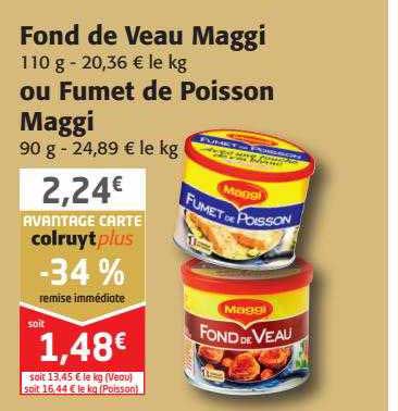 fond de veau maggi ou fumet de poisson maggi
