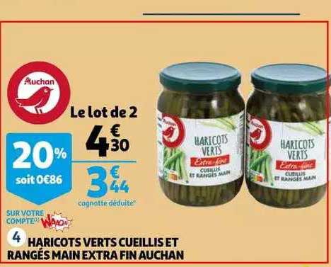 Haricots Verts Cueillis Et Rangés Main Extra Fin Auchan