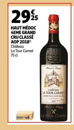 haut médoc 4ème grand cru classé aop 2018 château la tour carnet
