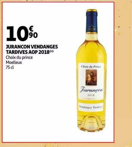 jurancon vendages tardives aop 2018 choix du prince