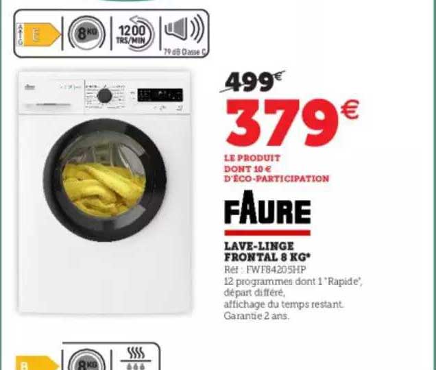 lave-linge frontal 8 kg faure