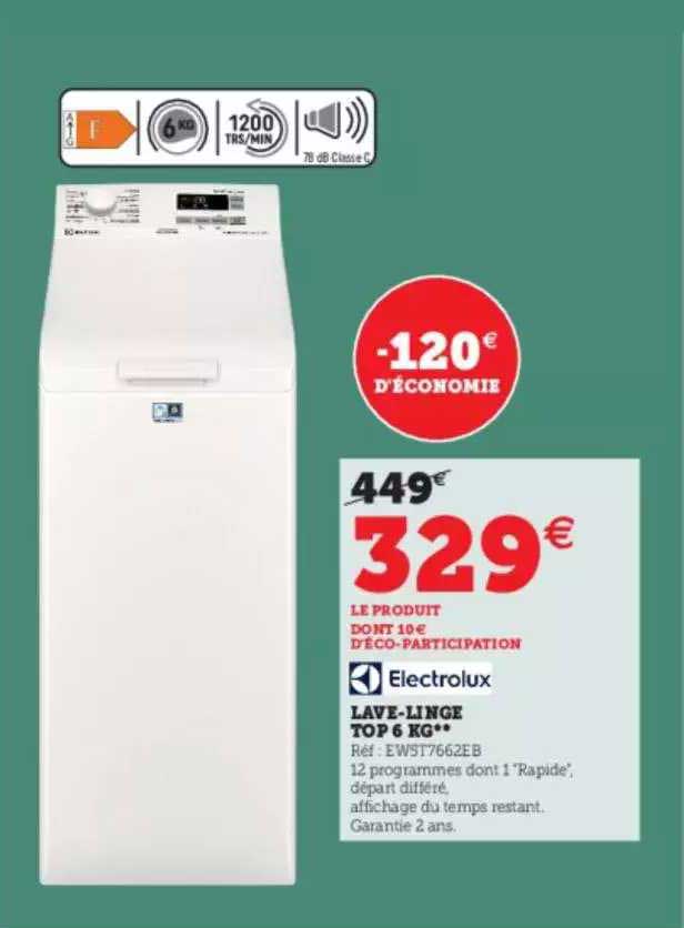 lave-linge top 6 kg electrolux