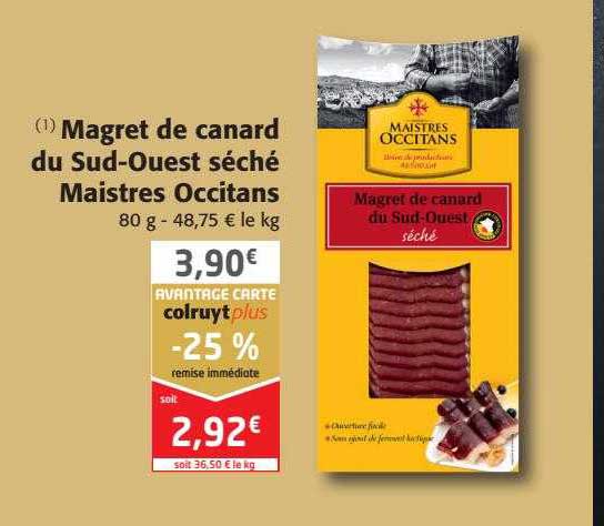 magret de canard du sud-ouest séché maistres occitans