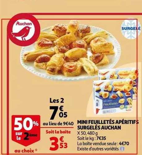 Mini Feuilletés Apéritifs Surgelés Auchan