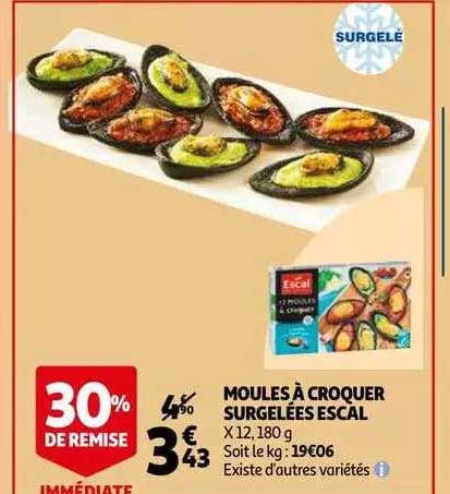 moules à croquer surgelées escal