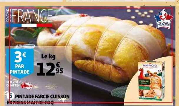 pintade farcie cuisson express maître coq