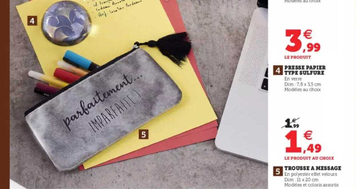 presse papier type sulfure , trousse à message