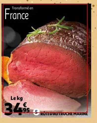 rôti d'autruche mariné