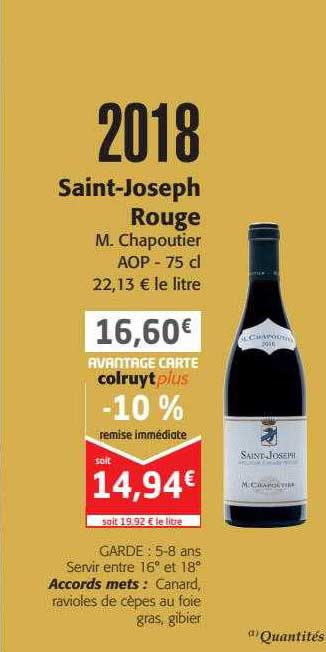 saint-joseph rouge m. chapoutier 2018