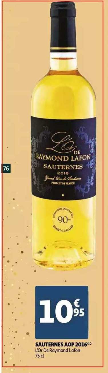 sauternes aop 2016 l'or de raymond lafon