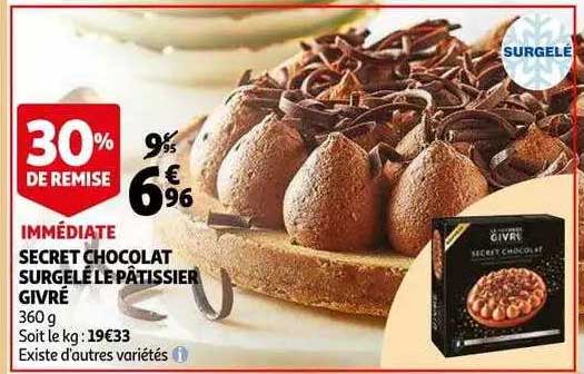 secret chocolat surgelé le pâtissier givré