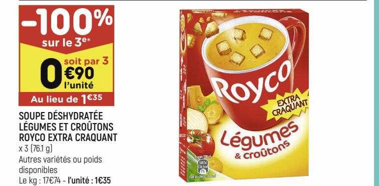 Soupe Déshydratée Légumes Et Croûtons Royco Extra Craquant