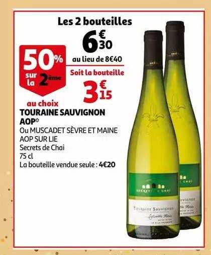 touraine sauvignon aop ou muscadet sèvre et maine aop sur lie secrets de chai