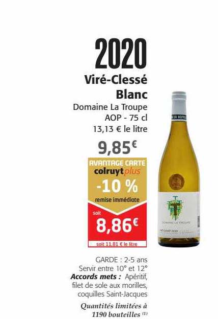 viré-clessé blanc domaine la troupe aop 2020