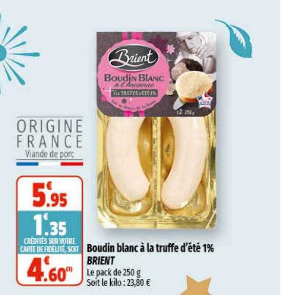 Boudin Blanc à La Truffe D'été 1% Brient
