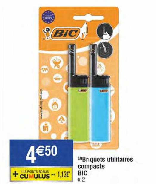 briquets utilitaires compacts bic