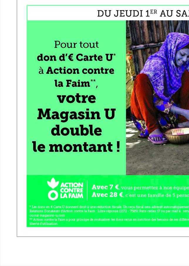 carte u à action contre la faim