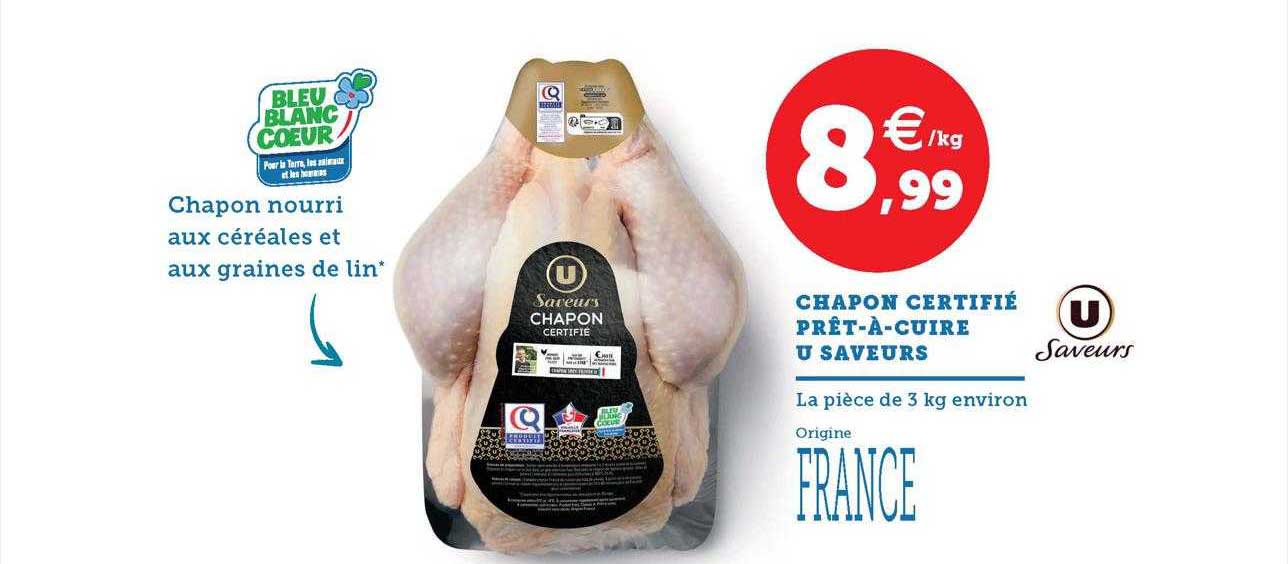 chapon certifié prêt-à-cuire u saveurs