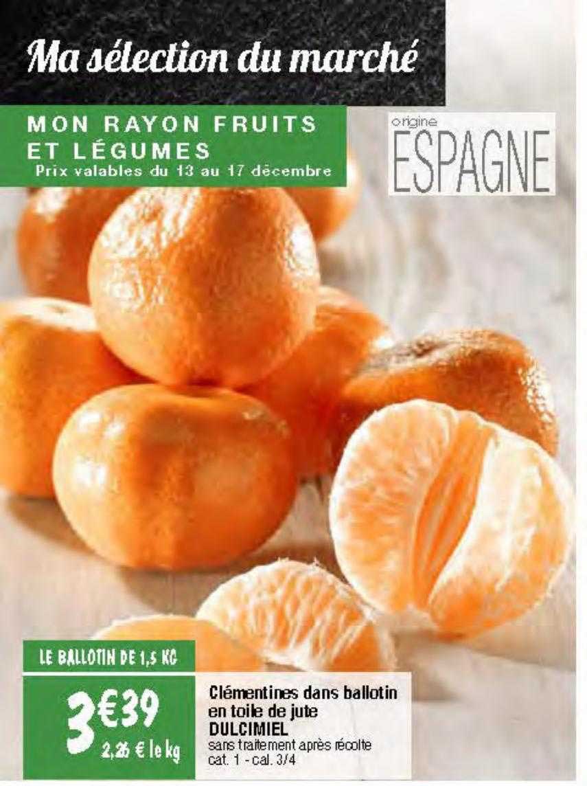 clémentines dans ballotin en toile de jute dulcimiel