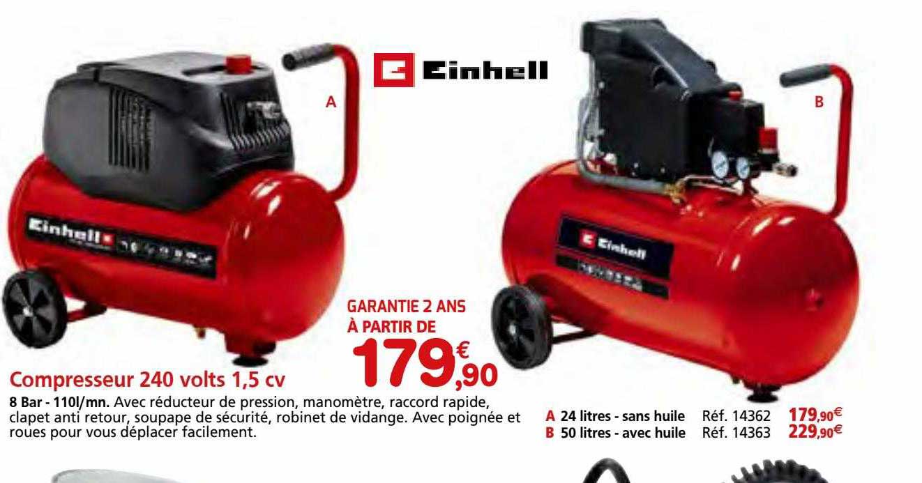 compresseur 240 volts 1,5 cv einhell
