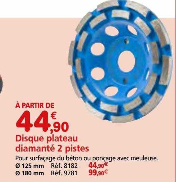 disque plateau diamanté 2 pistes