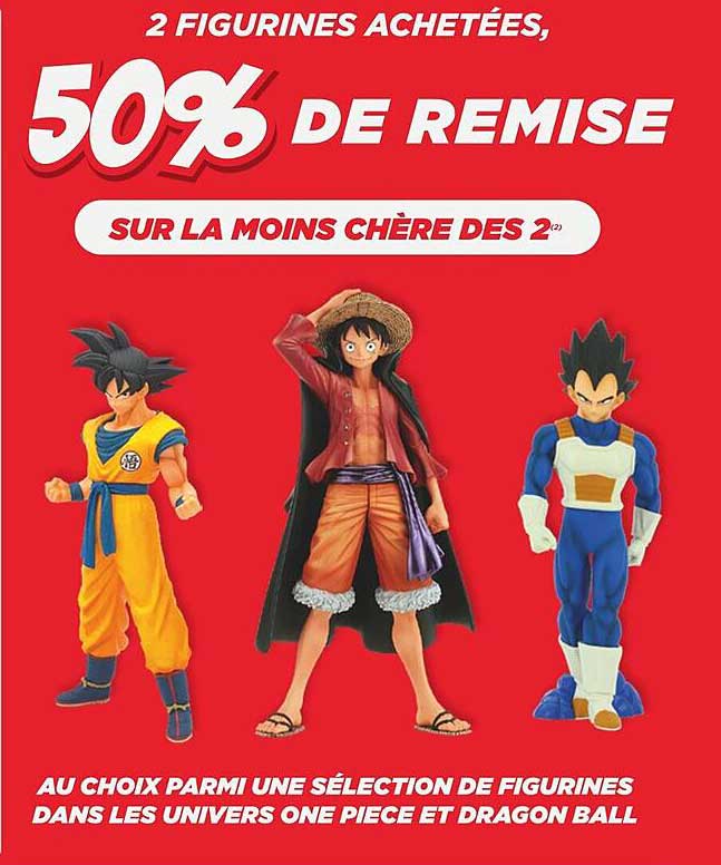 figurines dans les univers one piece et dragon ball
