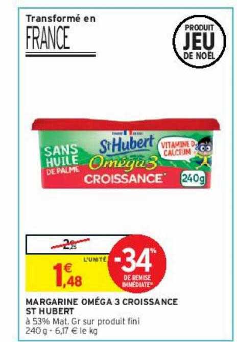 margarine oméga 3 croissance st hubert