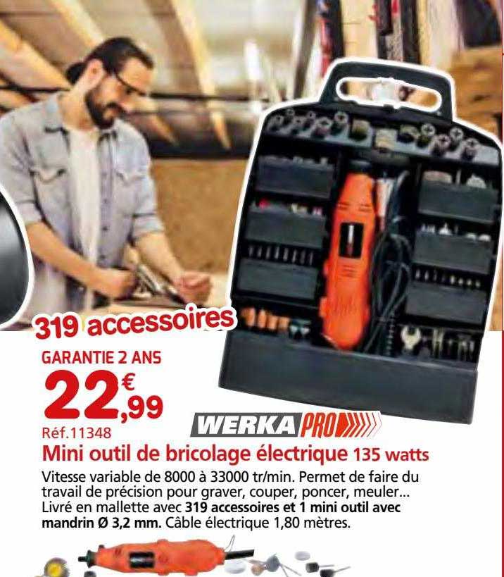 mini outil de bricolage électrique 135 watts werka pro