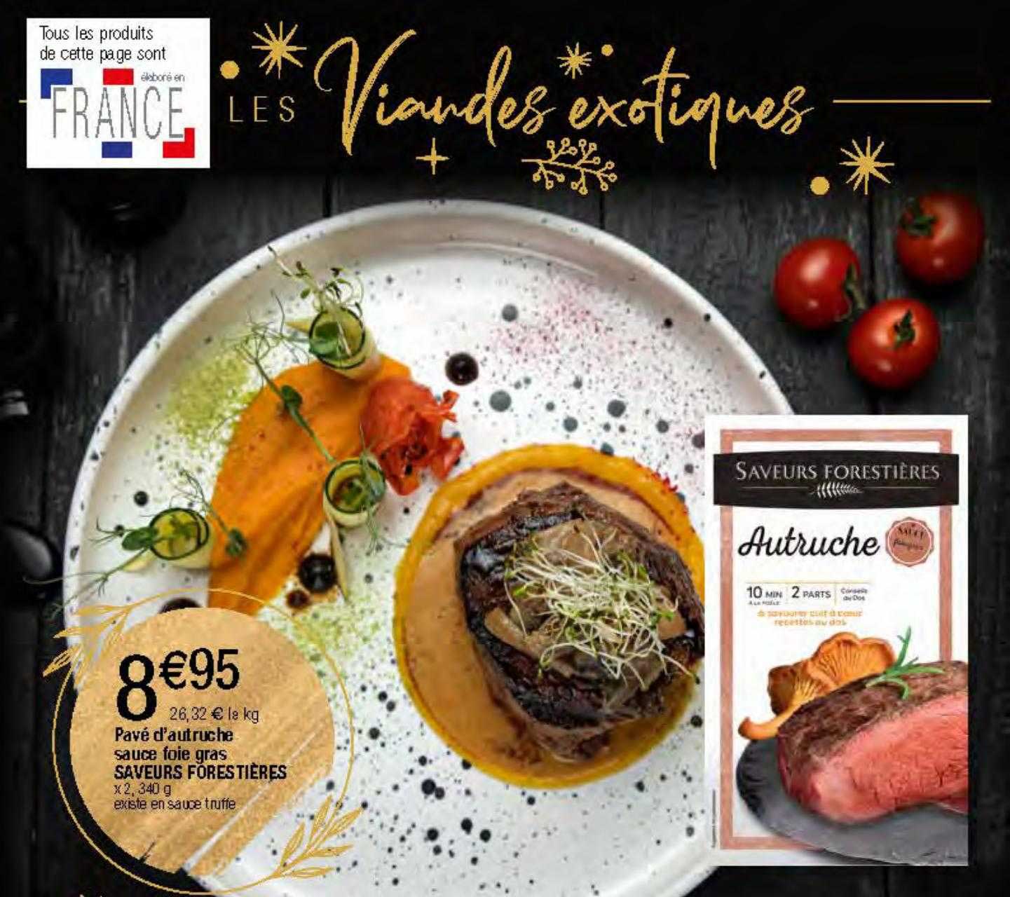 pavé d'autruche sauce foie gras saveurs forestières