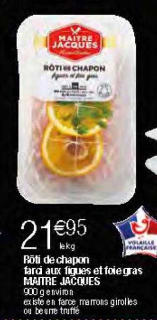 rôti de chapon farci aux figues et foie gras maître jacques