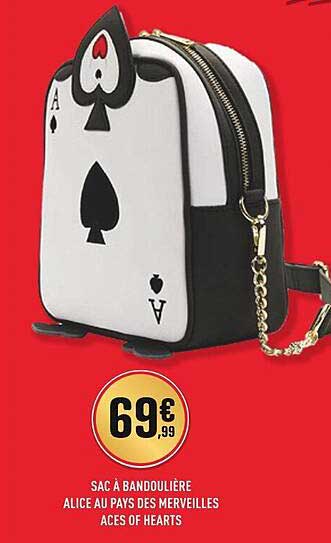 sac à bandoulière alice au pays des merveilles aces of hearts