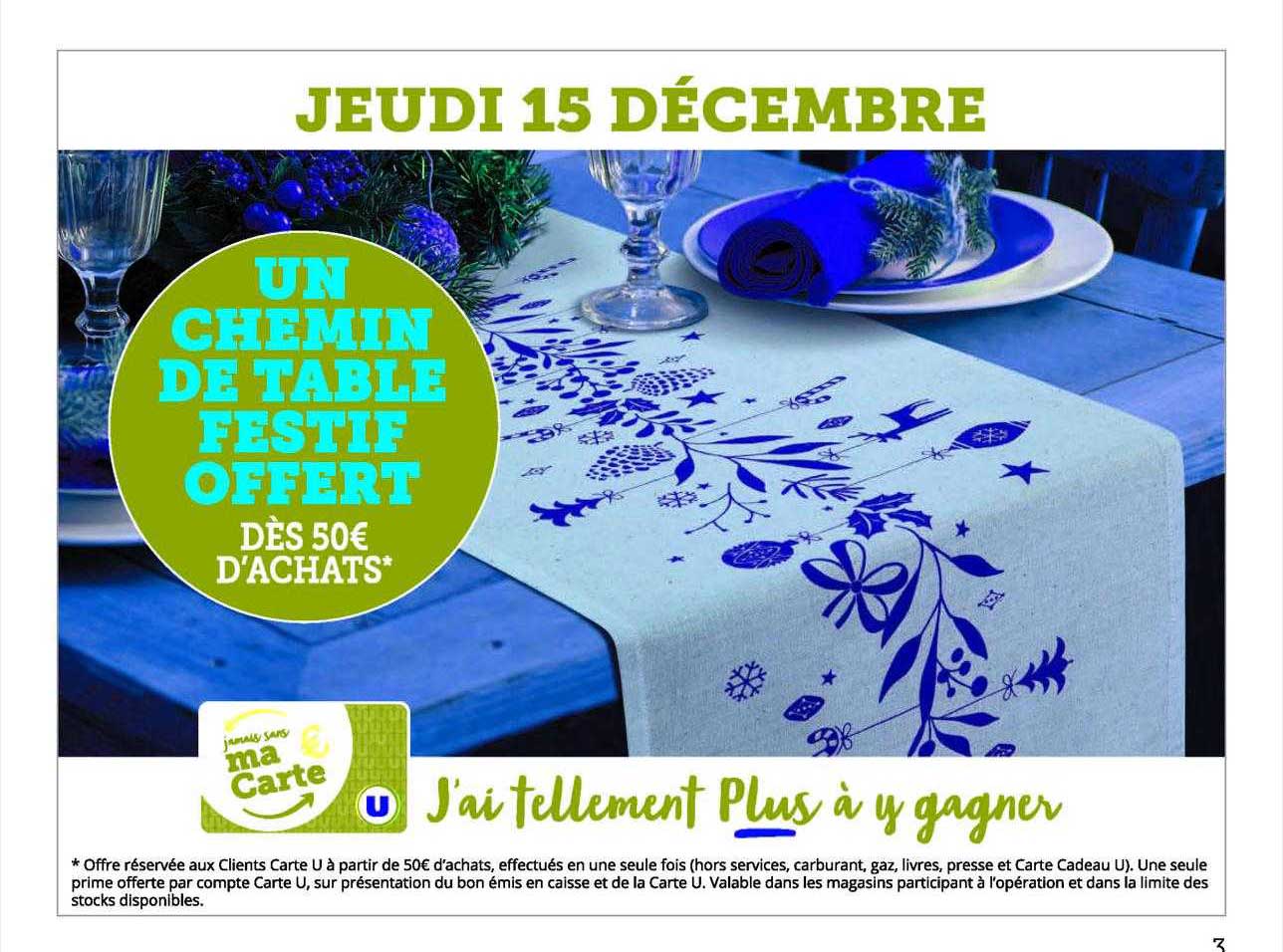 un chemin de table festif offert