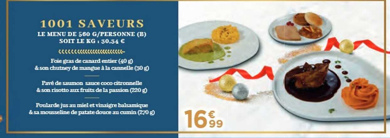 1001 saveurs le menu de 560g par personne