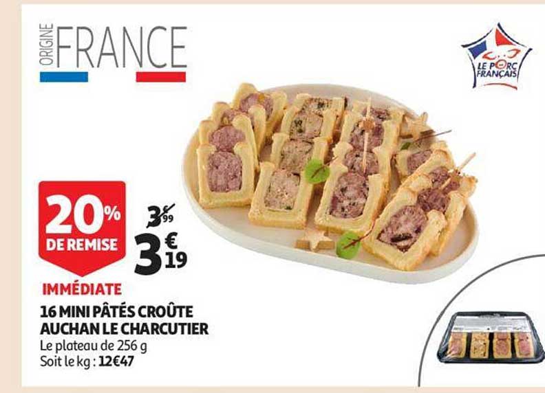 16 Mini Pâtés Croûte Auchan Le Charcutier